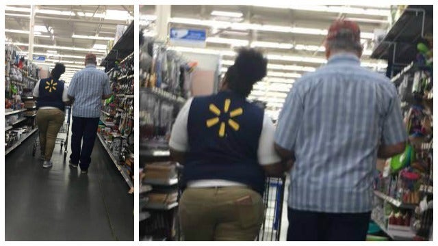 Viral photo: Walmart employee walks hand in hand with blind customer