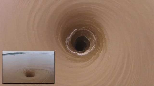 Vortex opens up on swollen Lake Texoma
