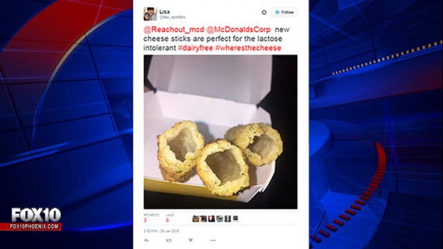 McDonald's blasted for serving cheese-less mozzarella sticks