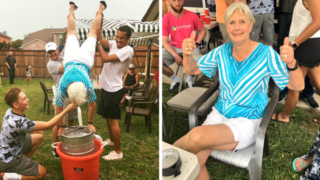 79-year-old grandma does keg stand at grandson's party
