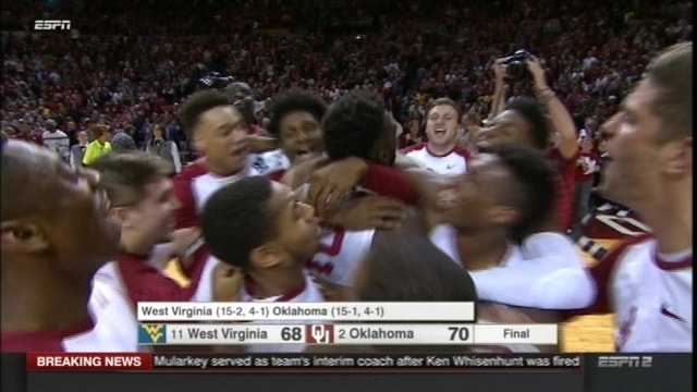 Lattin's tip lifts No. 2 Oklahoma past No. 11 W. Virginia