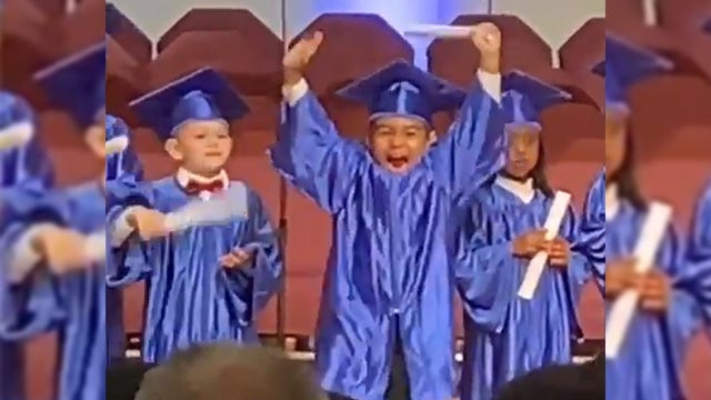 'He is super ready for first grade': Overjoyed 6-year-old celebrates graduating kindergarten