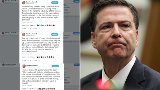 Trump calls Comey 'Slippery' in Twitter attack, ahead of interview, book release
