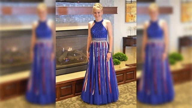 Teen pays tribute to fallen Marines with prom dress design