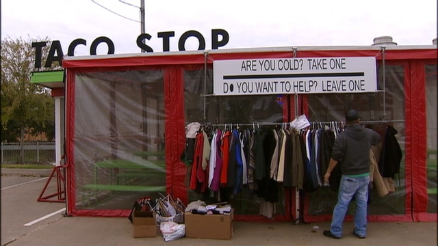 Dallas taco shop serving up free coats for those in need