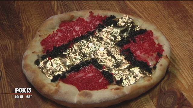 'Donald Trump Pizza' topped with gold leaf, caviar