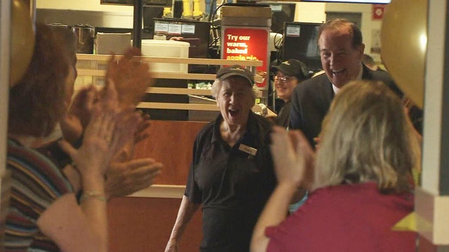 McDonald's employee surprised on 90th birthday