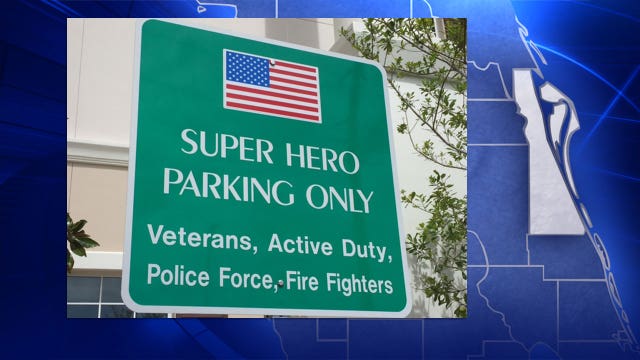 'Superhero' parking for veterans, first responders