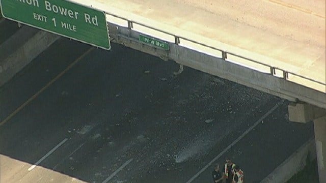 18-wheeler hits bridge, shuts down part of Loop 12