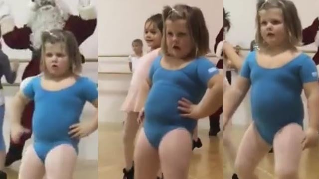 Little girl dominates the 'Whip/Nae Nae', Santa joins in