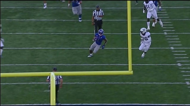 Bender's TD tosses, late TCU fumble gives Kansas 27-26 win