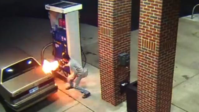 Man starts gas station blaze trying to kill spider with lighter
