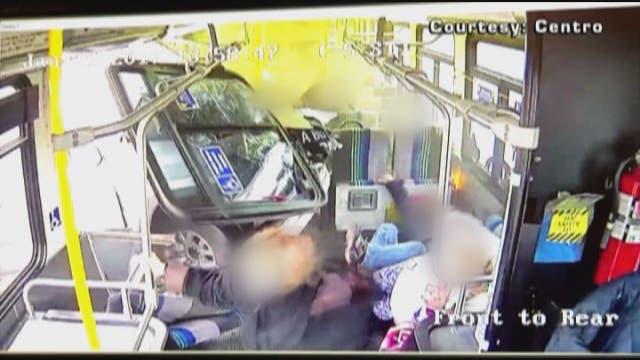 Pickup truck slams into a passenger bus in NY