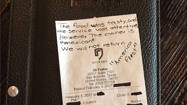 San Antonio restaurant owner shrugs off 'America first' slight