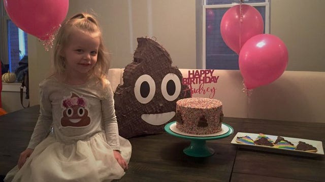 3-year-old gets poop-themed party of her dreams