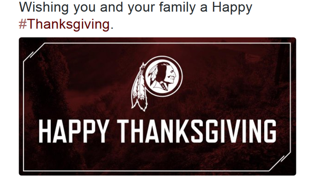 Redskins' Thanksgiving tweet doesn't sit well with the Twitterverse