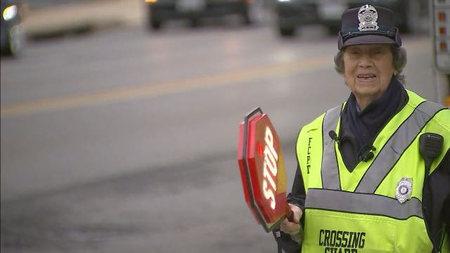 91-year-old crossing guard, Janet Haines, honored for 50 years of service