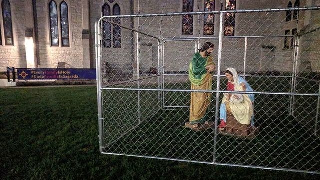 Church places Jesus, Mary and Joseph in 'ICE detention' in immigration protest