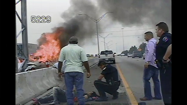 VIDEO: Woman rescued before car catches fire