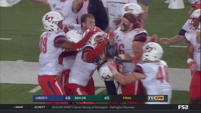 Liberty shocks Baylor 48-45 in Rhule's debut for Bears