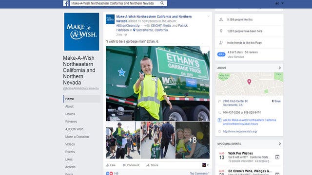 Wish granted: Six-year-old boy is garbage man for a day