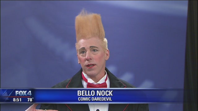 Bello Nock performs hair-raising stunts