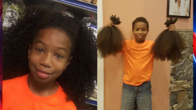 10-year-old boy grows hair out for 2-years to help cancer patients
