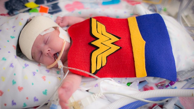 NICU babies dress up for Halloween