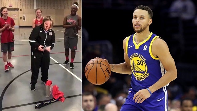 WATCH: College basketball team surprises manager with tickets to meet Steph Curry