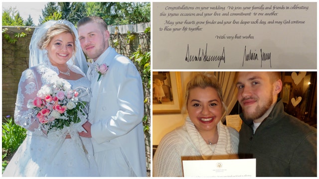Suburban newlyweds shocked to get wedding congrats from President and First Lady