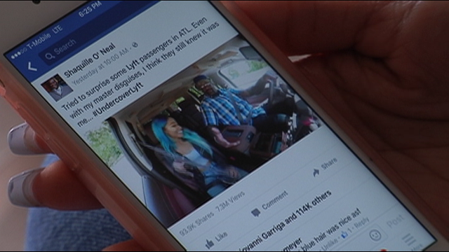 Atlanta Lyft rider suprised in Shaq video