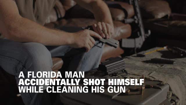 Florida man shot while cleaning his gun, didn't notice until he finally cleaned himself