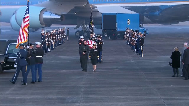 Casket of George H.W. Bush arrives in Texas for final time