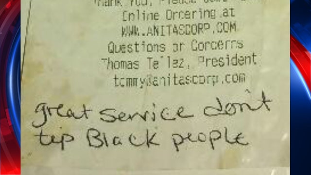 Man accused of leaving racist note instead of tip for Va. waitress says receipt is fake