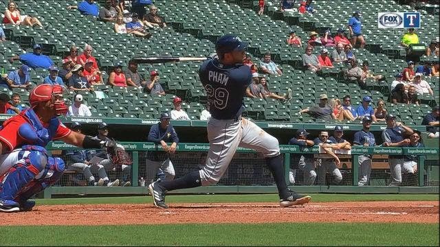Pham homers twice for late-surging Rays in 9-3 win at Texas