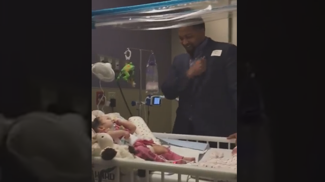 Watch this father's touching 'heartbeat' ritual with his sick baby daughter