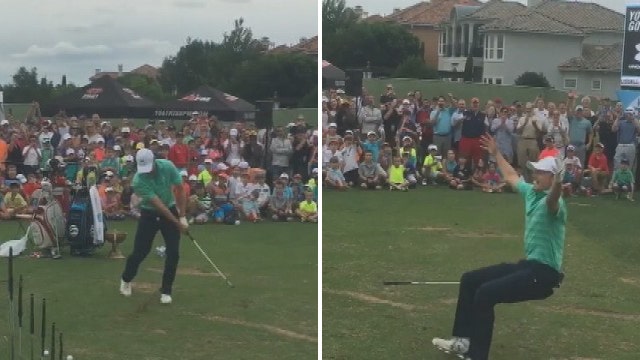 Watch Jordan Spieth flip a marshmallow into his mouth