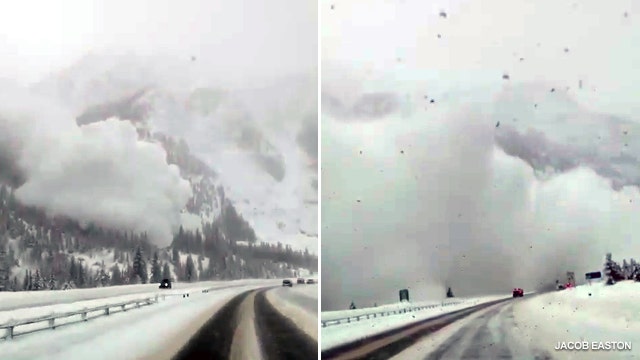 Video captures avalanche in Colorado roaring onto highway, covering cars with snow