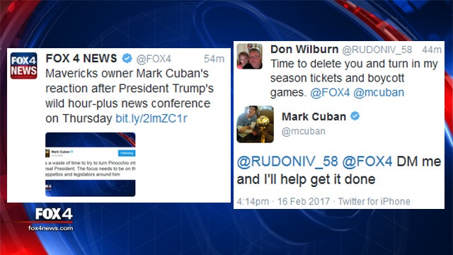 Mark Cuban offers to help Mavericks season ticket holder cancel his account over Trump