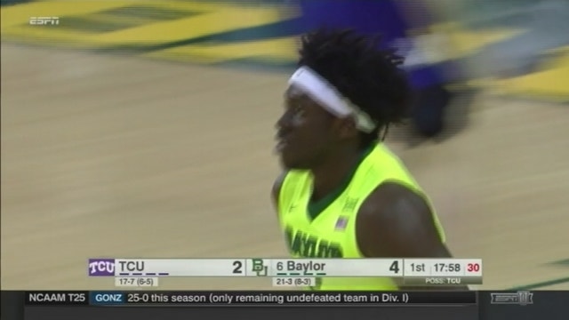 Motley's 25 points lead No. 6 Baylor in 70-52 win over TCU