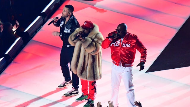 Maroon 5 closed out its glitzy halftime show