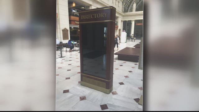 Porn displayed on video screen at Union Station