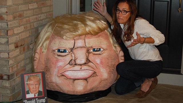 Woman carves 374 lb. pumpkin into Donald Trump, calls it the Trumpkin