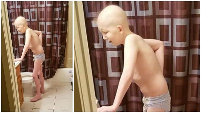 Mom shares heartbreaking photo of 10-year-old son fighting cancer