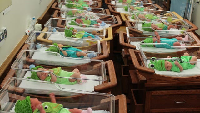 Hospital dressed Leap Day babies as frogs, and it's adorable