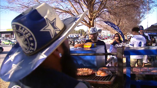 Cowboys fans celebrate after upset against Saints