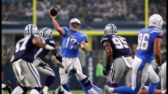 Rivers, Chargers beat fading Cowboys 28-6 on Thanksgiving