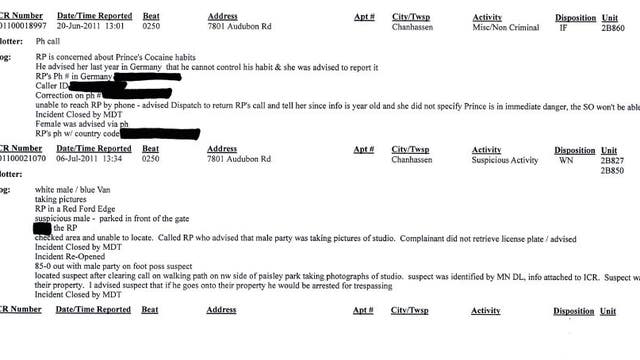 Sheriff releases log of 46 calls for service to Paisley Park
