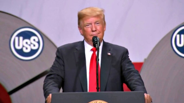 Trump hails Illinois steel mill as an economic success story