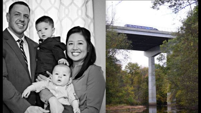Father dies after leaping from bridge with sons in his arms; boys survive